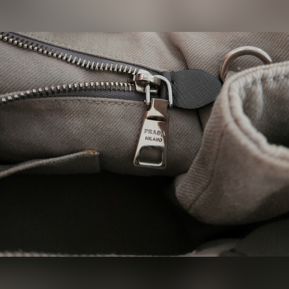 COA! Prada Canapé 2 Way Tote with crossbody strap-Grey with jewels and studs. - Picture 8 of 16